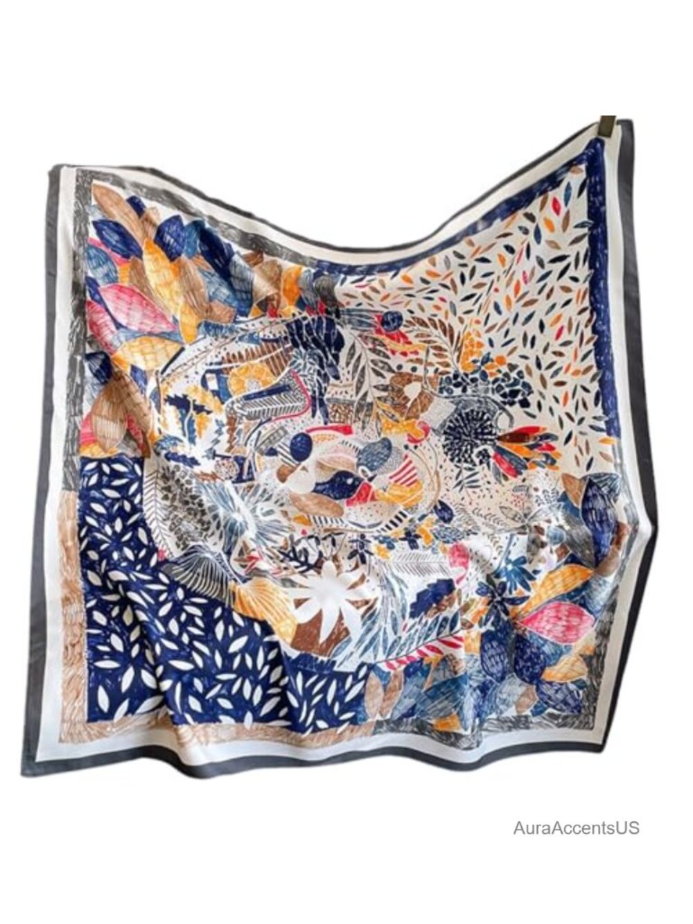 Silky Satin Large Square Scarf 35x35 Multi-use Hair Neck Head Wrap